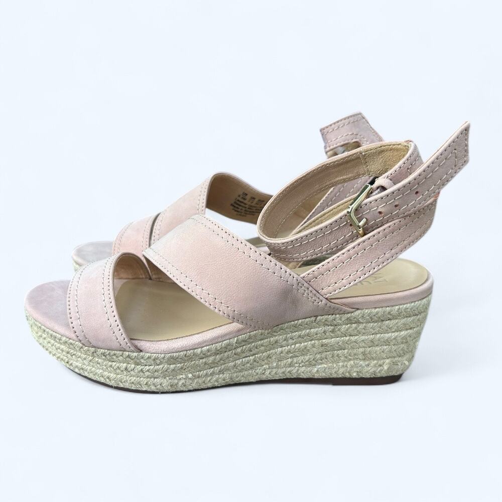 Naturalizer Ursa Women's Strappy Espadrille Wedge Sandal Leather sz 9.5 M NEW